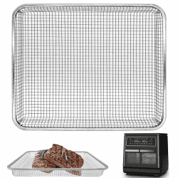 GCQ Air Fryer Drahtrost für Breville Halo Flexi Air Fryer, 30,5 cm × 25 cm × 3,3 cm Edelstahl-Airfryer-Zubehör Ersatzteile Bratrost Dampfgarer Grillrost Korb Backblech, spülmaschinenfest Basket L-ForBrevilleHaloFlexi Angebot bei HelloDeals