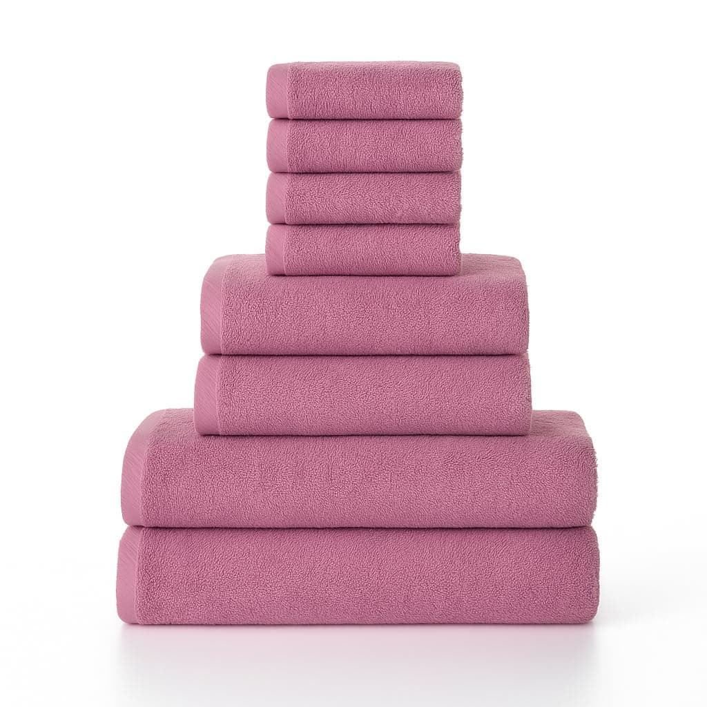 Top Towel – 8-teiliges Handtuch-Set – 2 Duschtücher, 2 Hand-/Waschbeckenhandtücher und 4 Gesichts-/Bidet-Handtücher – 100% Baumwolle, 400 g/m² – Farbe Schwarz – Ideal für modernes Badezimmer 4 Bidettücher + 2 Handtücher + 2 Duschtücher Malve Angebot bei HelloDeals