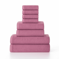 Top Towel – 8-teiliges Handtuch-Set – 2 Duschtücher, 2 Hand-/Waschbeckenhandtücher und 4 Gesichts-/Bidet-Handtücher – 100% Baumwolle, 400 g/m² – Farbe Schwarz – Ideal für modernes Badezimmer 4 Bidettücher + 2 Handtücher + 2 Duschtücher Malve Angebot bei HelloDeals
