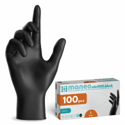 maneo 100x Einweghandschuhe Schwarz, Nitril Handschuhe puderfrei L | Einmalhandschuhe, Handschuhe Einweg, latexfreie Gummihandschuhe, Nitrilhandschuhe, Putz-, Koch- & Haushalts-Handschuhe Schwarz L 100 Angebot bei HelloDeals