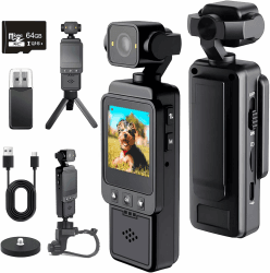Mini Körperkamera Bodycam 2K QHD mit 270° drehbarem Objektiv, Pocket POV Vlog Kamera mit 64GB Speicher, Tragbare Wearable Action Kamera für Reisen, Outdoor, Sport und Alltag Schwarz Angebot bei HelloDeals