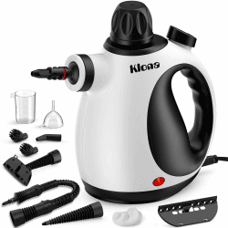 KLONA Dampfreiniger Handgerät, Steam Cleaner mit 10 Zubehör | für Teppiche, Fliesen, Sofas, Bad, Küche | Schmutz Bakterien Fett | 3 Min Schnellheizung | Dampfdruck: 3.2 bar | chemiefrei Weiß Angebot bei HelloDeals