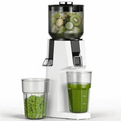 AAOBOSI Entsafter, 200W Entsafter Gemüse und Obst Testsieger mit 132mm Großer Einfüllschacht Ohne Vorschneiden, Slow Juicer mit 700ml BPA-Frei Behälter für Obst Gemüse (Weiß) Angebot bei HelloDeals