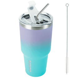 BJPKPK 900 ml Edelstahl-Becher mit Deckel und Strohhalm Oase 900ml Angebot bei HelloDeals