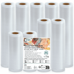 YISH Vakuumierbeutel 9 Rollen, 15/20/28 x 300 cm Vakuumierfolie | Vakuumrollen für Vakuumiergerät Sous Vide Garen & Mikrowelle, Vakuumbeutel Lebensmittel BPA-frei Angebot bei HelloDeals