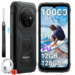 Blackview Outdoor Handy ohne Vertrag, 10000mAh Akku Android 16 Smartphone Outdoor, IP68/IP69K Baustellenhandy, bis zu 12GB+128GB (TF 2TB), 6,56" 90Hz Dual SIM, NFC, OTG, GPS, 3 Jahre Herstellerschutz Angebot bei HelloDeals