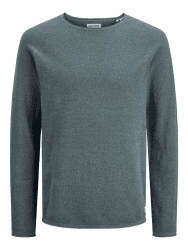 JACK & JONES Herren Strickpullover Rundhals Basic Langarm Sweater Baumwolle Shirt JJEHILL XXL Stormy Weather Angebot bei HelloDeals