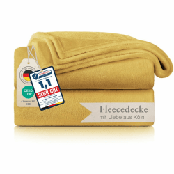 Blumtal Kuscheldecke flauschig - Oeko-TEX zertifizierte Fleecedecke 150x200 cm - Wohndecke 150x200 cm - Decke Couch als Wohn- & Kuscheldecke - Flauschdecke - Wohnzimmerdecke/Fleecedecke klein - Gelb 150 x 200 cm Spicy Mustard - Gelb Angebot bei HelloDeals