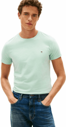 Tommy Hilfiger Herren T-Shirt Kurzarm Rundhalsausschnitt L Green (Crushed Mint) Angebot bei HelloDeals