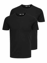 Only & Sons Male T-Shirt ONSBASIC 2-Pack T-Shirt | T-shirt M Schwarz Angebot bei HelloDeals