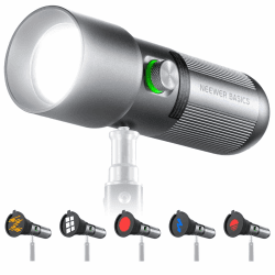 NEEWER Basics Taschenlampe für Fotografie, FL10 RGB LED Spotlight, 10W 6300K gemustertes Umgebungslicht aus Aluminium, 7500mAh/4 Farben/20 GOBO Filter/CRI95+, USB Sunset Video Fülllicht für Fotostudio Angebot bei HelloDeals
