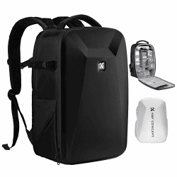 K&F CONCEPT Kamerarucksack Fotorucksack mit Hartschale Kameratasche | mit Hartschale Kameratasche mit 15,6-Zoll-Laptopfach und Regenschutz, Rucksack für Drohnen-Schwarz B07 22L A-tiefes Schwarz Angebot bei HelloDeals