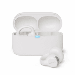 Philips TAQ2000WT ohraufliegende True Wireless Multipoint-Bluetooth-Ohrhörer mit Ohrmanschette - 28 Stunden Spielzeit, Kompaktes Lade-Case, Klare Anrufe, für Arbeitsweg und Sport - Weiß Angebot bei HelloDeals