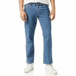 Wrangler Herren Jeans Regular - Mid Waist - Regular Fit - Schwarz W30-W44 40W / 30L Stonewash Angebot bei HelloDeals