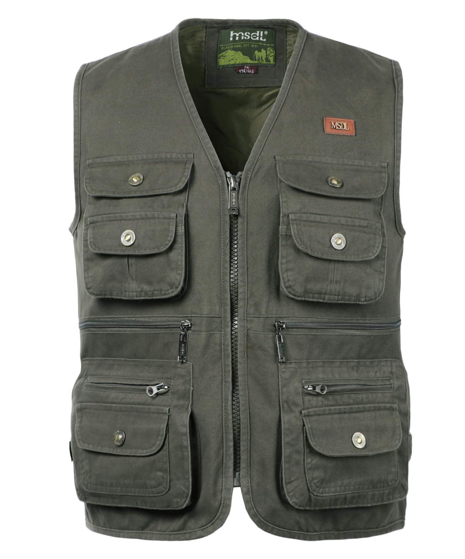 Herren Outdoor Jagdweste Reporterwesten Ärmellos Jacke Anglerweste Fotografie Freizeitweste Safari Weste mit Vielen Taschen für Jagd Angeln Camping Grün 3XL Angebot bei HelloDeals
