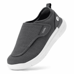 FitVille Schuhe Herren Extra Weit Senioren Pflege Hausschuhe mit Klettverschluss EasyTop Wings V2 46 EU X-Weit Grau Angebot bei HelloDeals