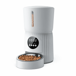 Faroro 4L Futterautomat Katze, Katzenfutter Automat mit Timer, Automatischer Futterspender Hunde, Edelstahlnapf, Programmierbarer 1-6 Mahlzeiten, 10s Voice Recorder, Langsames Füttern (Weiß) Angebot bei HelloDeals