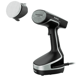 Tefal Access Steam Force Dampfbürste, Dampfglätter 2000 Watt, 190 ml Wassertank, in nur 25 Sekunden aufgeheizt und einsatzbereit, entkeimende Dampfkraft, Steamer, schwarz/silber, DT8250 Am Stärksten - 30g/min - beheizte Sohle Angebot bei HelloDeals