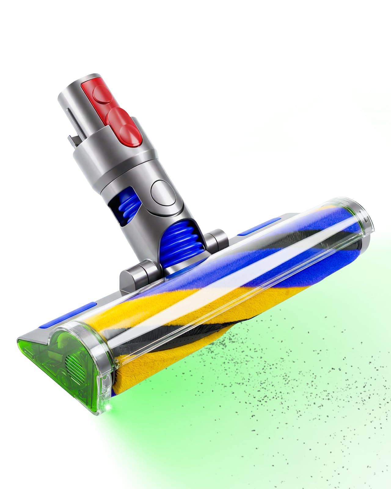 V15 Fluffy Optic Reinigungskopf für Dyson V15 V11 V10 V8 V7, Stauberkennung mit grünem Licht, Weichwalzenaufsatz für Hart- und Holzböden | LED macht Staub sichtbar, reinigt dunkle Bereiche, flexibler Hals für Möbel, weicher Stoßschutz, leichtes Design V15 Angebot bei HelloDeals