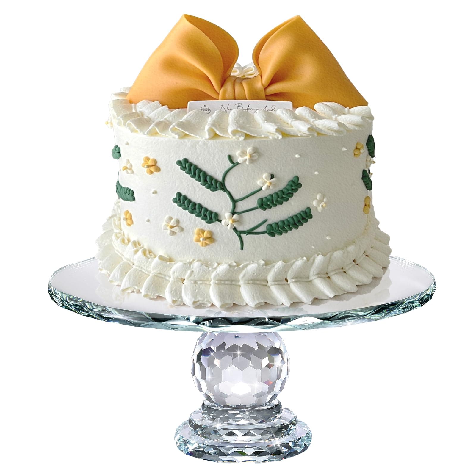 Uten Kuchenplatte Glas, Tortenplatte tranparent Kristallglas, Tortenständer mit Fuß, rund, ø 27 cm Angebot bei HelloDeals