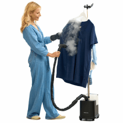 Fridja f1600 Professioneller Kleiderdampfer – Leistungsstarke 2200W Premium-Dampfmaschine – Zwei Dampfstufen & 4-Liter-Wassertank für schnelles Glätten von Falten – Geeignet für alle Stoffarten F1600 Schwarz Angebot bei HelloDeals