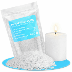 molinoRC Kerzenwachs - 900g reines Paraffinwachs für Kerzen - Kerzenwachs zum Gießen - sauber brennendes Schmelzlicht Wachs - Wachs für Kerzen - Wachspastillen 900 g Angebot bei HelloDeals