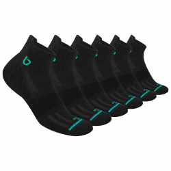 BAMBOS 6 Paar Bambus Sneaker Socken Herren Damen | Ultraweiche natürliche Bambusfasern | Natürliche Geruchskontrolle | DRI-WIK Feuchtigkeitsableitendes Fußbett | Kurze Sportsocken Laufsocken 43-46 Schwarz 6P Angebot bei HelloDeals