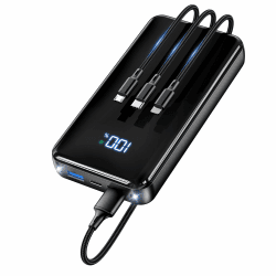 Power Bank, 26800mAh Schnellladen USB-C, 30% Größere Kapazität, Schwarz | mit 3-in-1 Kabel Dual-LED Taschenlampe, Reise-Essential Externer HandyAkkus für iPhone 17/16/15, Samsung S26/S25/S22, Xiaomi Schwarz 26800.0 Milliamperestunden (mAh) Angebot bei HelloDeals