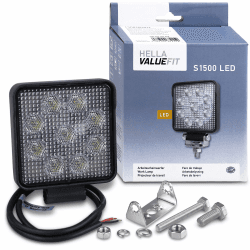 HELLA Valuefit S1500 LED Arbeitsscheinwerfer 12V - 24V 1500 Lumen 15W Nahfeldausleuchtung Wasserdicht IP67 Offroad LED Scheinwerfer für Traktor Auto LKW SUV UTV ATV - 1GA 357 103-012 | 1GA 357 103-012, Arbeitsscheinwerfer 1500lm Kabel: 800mm Offene Kabele Angebot bei HelloDeals