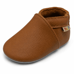 YALION Baby Weicher Leder Lauflernschuhe Krabbelschuhe Jungen Mädchen | Barfußschuhe Hausschuhe Kinder mit Wildledersohlen Leicht Rutschfest,Elastische Knöchel für 0-3 Jahre 12-18 Monate Hellbraun Angebot bei HelloDeals