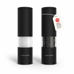 LARS NYSØM Salz und Pfeffermühle Set Manuell mit einstellbarem Keramikmahlwerk I Edelstahl Pfeffermühle und Salzmühle I Design Gewürzmühlen Set (2 Stück) (Carbon Black) Carbon Black 2 x Manuelle Mühlen Angebot bei HelloDeals
