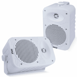 Pyle Lautsprecher Set Outdoor Indoor – 500W 4” 2-Wege Boxen wasserdicht Full Range Stereo Sound, Wetterfest für Boot, Terrasse, Pool Wired Lautsprecherboxen Weiß Weiß 13 cm Angebot bei HelloDeals