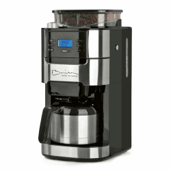 Barista Filterkaffeemaschine mit verstellbarem Mahlwerk | Warmhaltefunktion, 24h Timer & Permanentfilter | Für 10 Tassen Kaffee | Kaffeemaschine für Bohnen & Pulver [Edelstahl] Edelstahl - Thermokanne - mit Mahlwerk Angebot bei HelloDeals