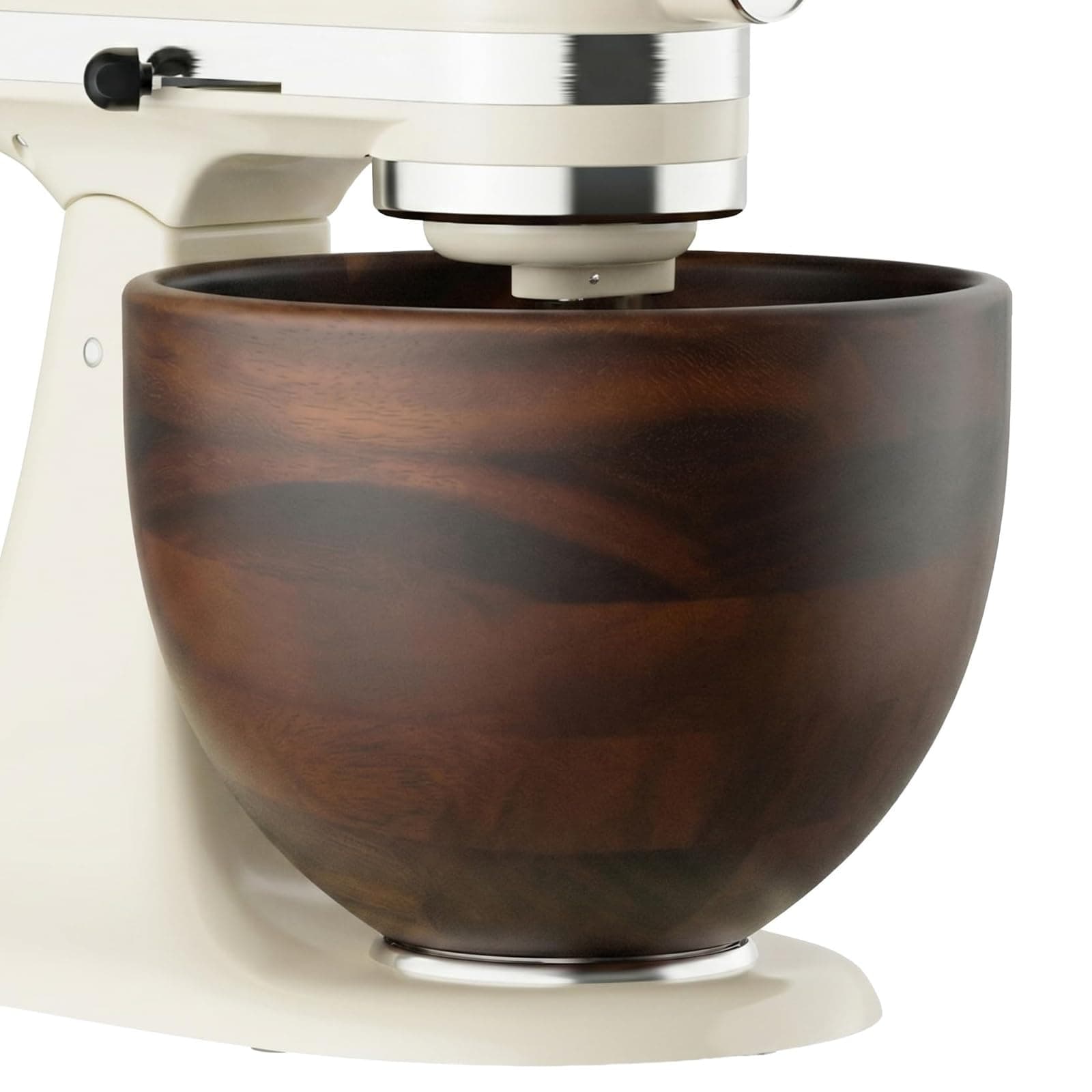 COFUN Rührschüssel aus Holz für KitchenAid Küchenmaschinen, 4.3L, 4.7L/4.8L | Holzschüssel für KitchenAid Küchenmaschinen, Natürliche Akazien-Holzschüssel mit Edelstahl-Sockel, Handgefertigte Schüssel Braun Angebot bei HelloDeals