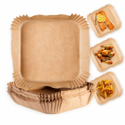 GOURMETmaxx Backpapier für Heißluftfritteuse 5 bis 6 Liter | Backpapierschale antihaftbeschichtet & ölbeständig | Airfryer Backpapier – flexible Form | 100 Stück - 20 x 20 x 4,5 cm 5-6 Liter 100.0 Angebot bei HelloDeals