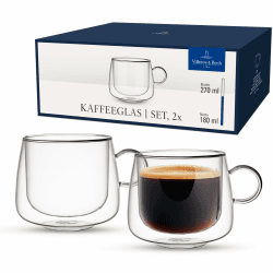 Villeroy & Boch – Artesano Hot&Cold Beverages Kaffeeglas Set 2 teilig Klar, Spülmaschinenfest, Mikrowellensicher, Tasse Transparent, Doppelwandige Kaffeetasse, Heißgetränkebecher, Borosilikatglas Angebot bei HelloDeals