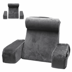Rückenkissen, Lesekissen für Bett und Sofa mit Abnehmbaren Armlehnen und Kopfkiseen, Rückenkissen Bett, Wandkissen Multifunktions-Keilkissen zum Lesen/Spielen/Fernsehen Angebot bei HelloDeals