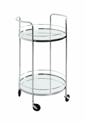 HAKU Servierwagen, Chrom, Metall, Spiegel 5 mm - Maße: H 80 x Ø 48 cm, Style: Art Deco Angebot bei HelloDeals
