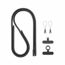 AOKSUNOVA Handykette Handyband Universal zum Umhängen | Handyschnur Umfang 80–150 cm Verstellbar, Handy Umhängeband, Kordel zum Umhängen mit Patch für Reisen Outdoor Alltag Schwarz Angebot bei HelloDeals