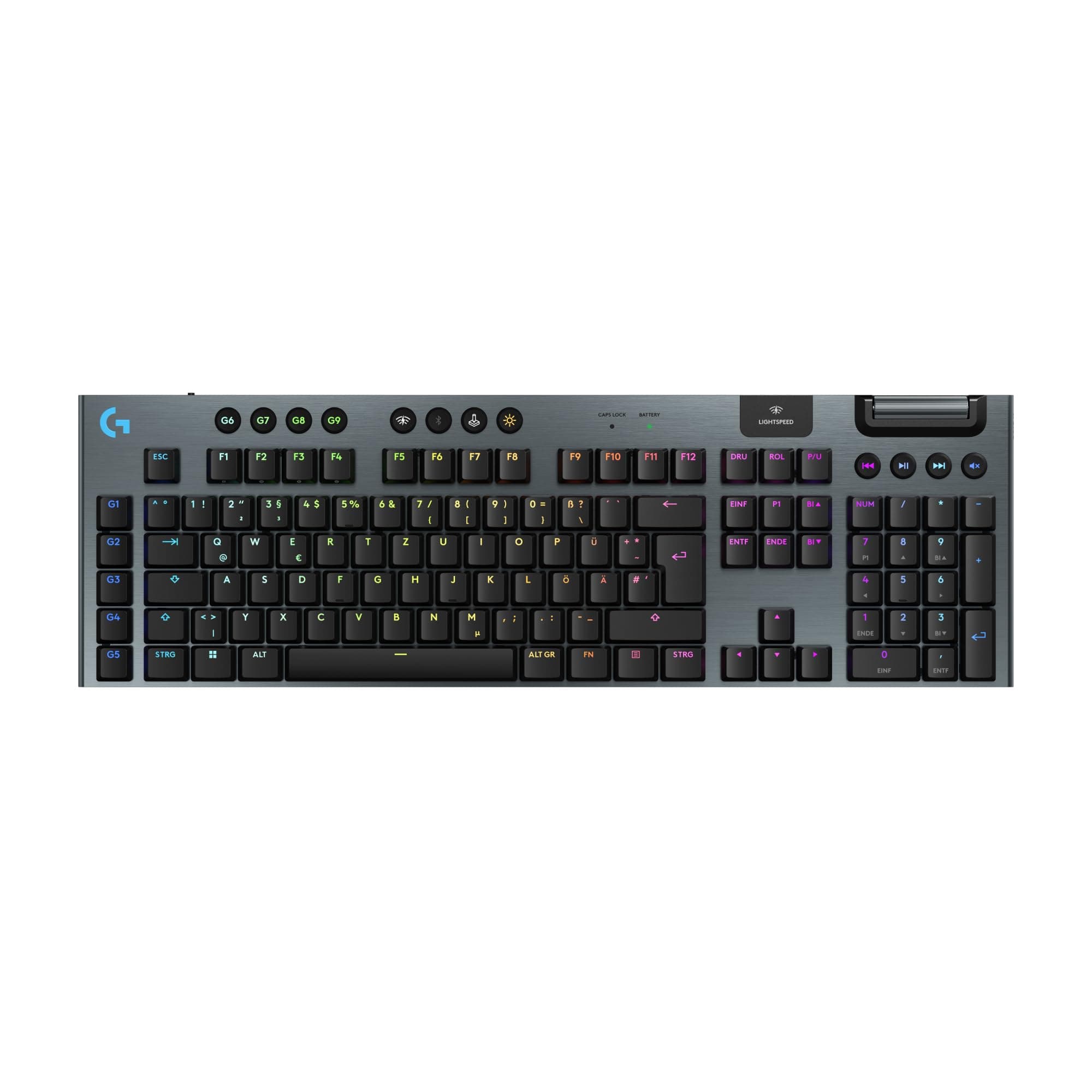 Logitech G G915 X LIGHTSPEED - Kabellose, flache Gaming-Tastatur | Double-Shot-PBT-Tastenkappen, voll programmierbar, RGB, GL Brown-Tactile, PC/Mac, DEU QWERTZ - Schwarz Angebot bei HelloDeals