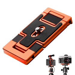 K&F Concept CA02 Aluminium Multi-Schnellwechselplatte, 2 in 1 Professionelle Kamera-Schnellverschlussplatte, für Stativ, Kamera, Handy, Orange | 2 in 1, Professionell, Arca Swiss Platte, Quick Release, Für Stativ, Kamera, Handy CA02 Angebot bei HelloDeals