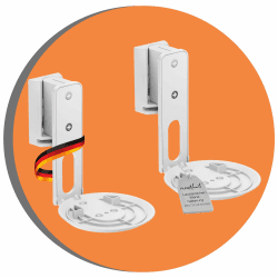 PureMounts Lautsprecher-Halterung Wandhalterung für Sonos Era 100 300 | 2er Set Schwenkbare Halterung für Lautsprecher mit Kabelmanagement und flexibler Ausrichtung für perfekten Klangwinkel 2er Set weiß Angebot bei HelloDeals