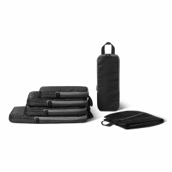 Amazon Essentials Packwürfel Kompression, Ultraleichte Organizer mit Reißverschluss, Recyceltes rPET, 6er-Pack, Schwarz, für Reisen 6er-Pack Schwarz Angebot bei HelloDeals