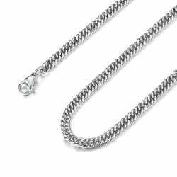 FindChic Edelstahl Massiv Panzerkette Halskette Breite 3,5/6/9/12mm Länge 46/51/55/61/66/71/76/91 cm Cuban Gliederkette Schmuck für Herren Damen Jungen 51CM Silber-3,5mm Angebot bei HelloDeals