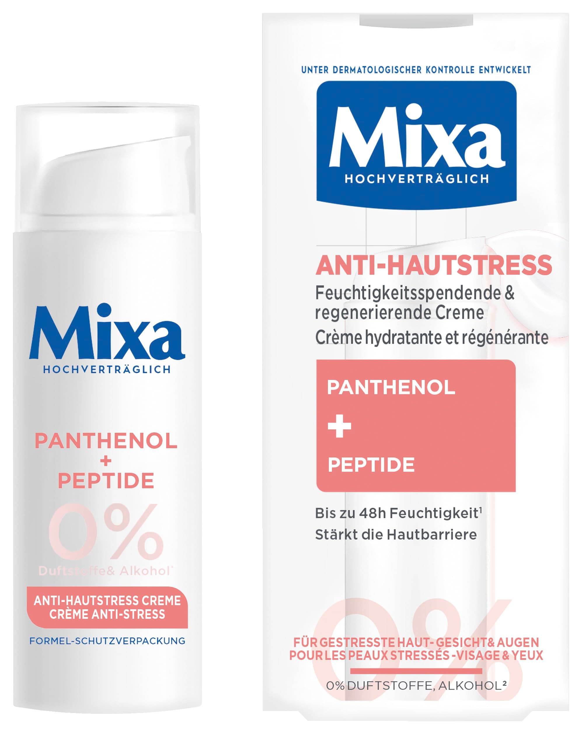 Mixa Anti-Hautstress Gesichtscreme – Feuchtigkeitsspendende & regenerierende Creme mit Panthenol & Peptiden – Beruhigt Rötungen & stärkt die Hautbarriere – Ohne Parfum & Alkohol – 50ml Angebot bei HelloDeals