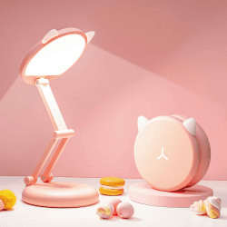 One Fire Schreibtischlampe Kinder, 9 Helligkeit Kawaii Schreibtischlampe Mädchen Leselampe Kinder Faltbar & Tragbar,3600mAh Nachttischlampe Leselicht, Kawaii Schreibtischlampen Table Lamp Rosa Angebot bei HelloDeals