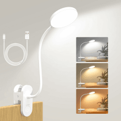 97 LED Akku Leselampe Bett –【3 Farbmodi & 10 Helligkeiten】 2000mAh Klemmlampe mit USB-C, 40cm Flexibler Schwanenhals, Buchlampe, Klemmleuchte für Schlafzimmer, Schreibtisch & Camping Weiß 4,7' Zoll Angebot bei HelloDeals