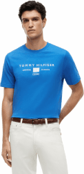 Tommy Hilfiger Herren Brand Love Mono Stack Tee Mw0mw42365 S/S T-Shirt XL Blue (Blue Orbit) Angebot bei HelloDeals