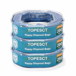 TopEsct 3 Stück Windeleimer Nachfüllkassetten - 5.5M EVOH Geruchsdicht Windeleimer - Kompatibel mit Angelcare Dress-Up, Classic XL, Litter Locker (3er Packung) Angebot bei HelloDeals