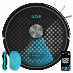 Cecotec Saugroboter mit Wischfunktion Conga M50 X-Treme, 5000 Pa | 3200-mAh-Akku, Lasernavigation, Multifunktionsbürste, 10 cm Bauhöhe, große Tanks, 3 Wasserstufen und App Angebot bei HelloDeals